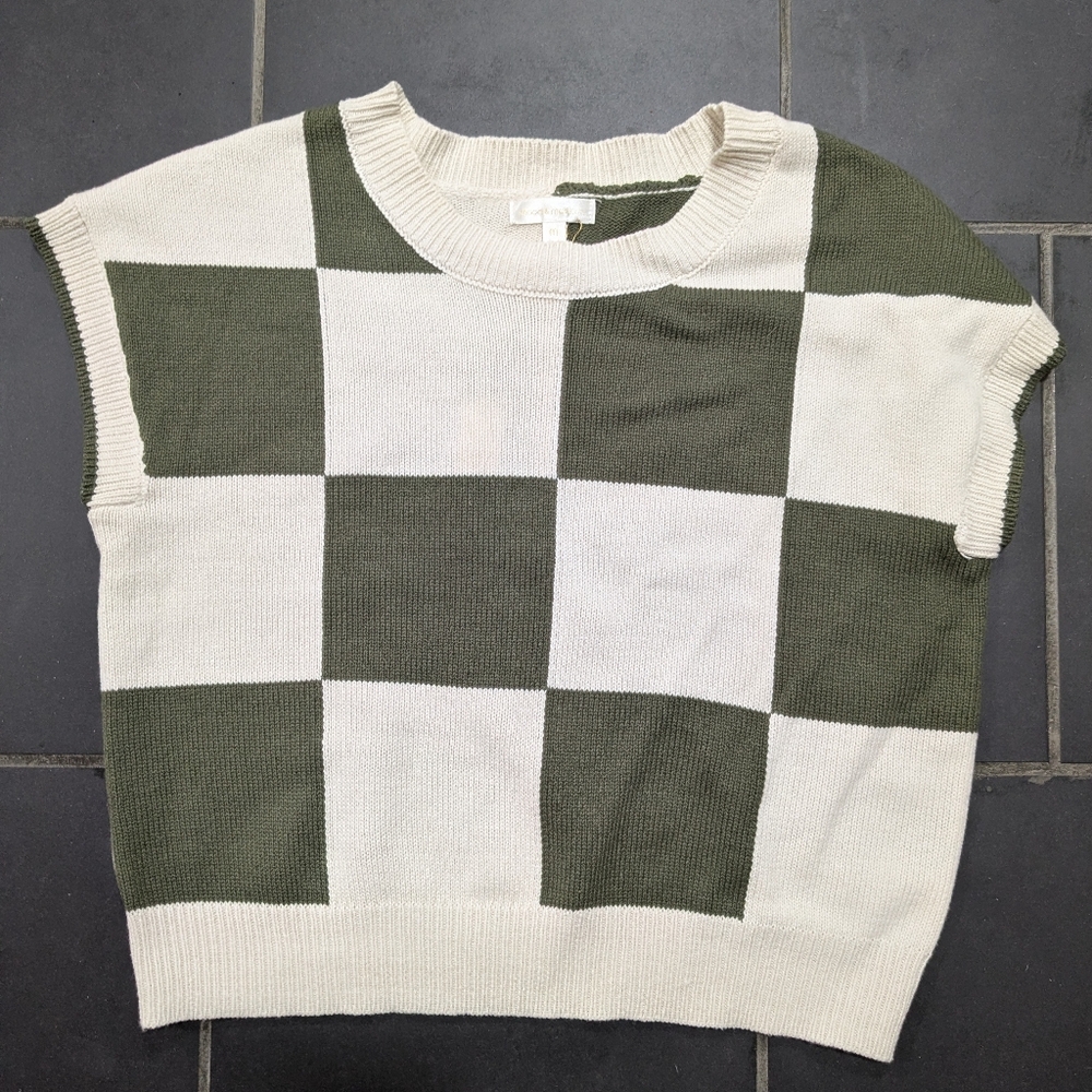 sweater top checked